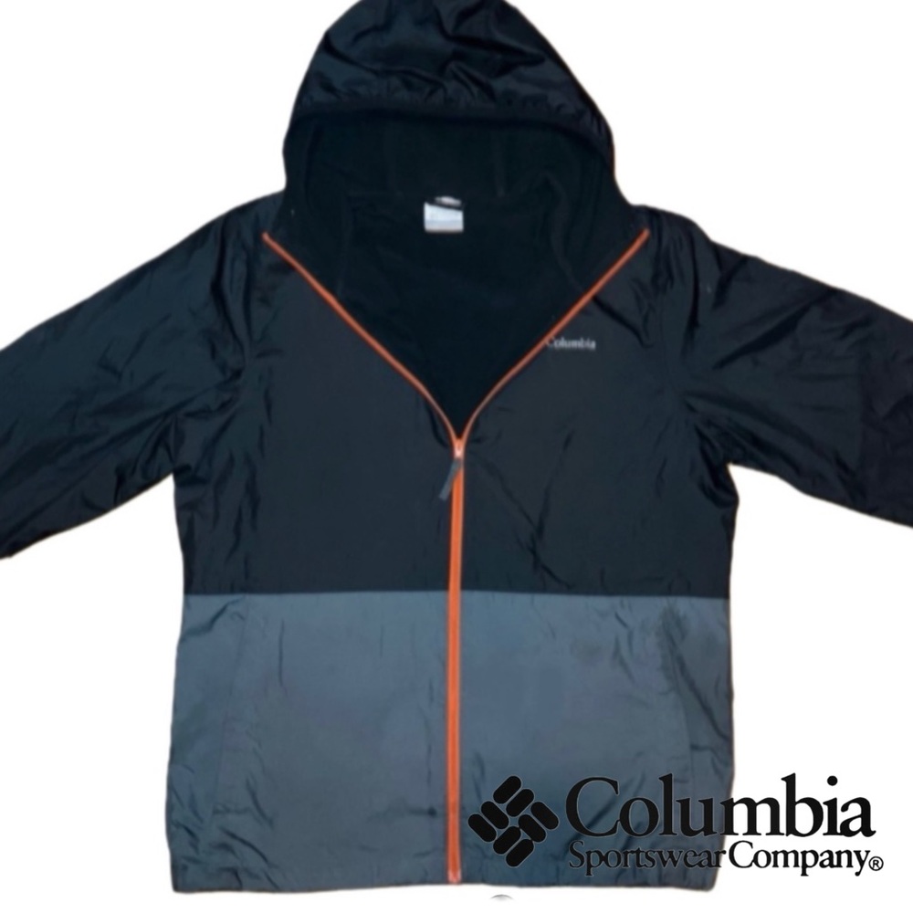 Columbia 2-tone gray fleece lined hoody. Size small.